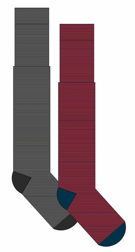 Contrast Heel and Toe Stripe Socks