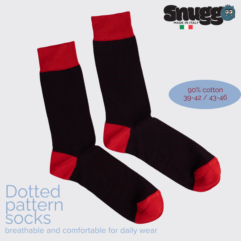 Pánské ponožky s puntíky Snuggo - bavlněné ponožky pro muže modré oranžové tyrkysové zelené červené Praha Česká republika
