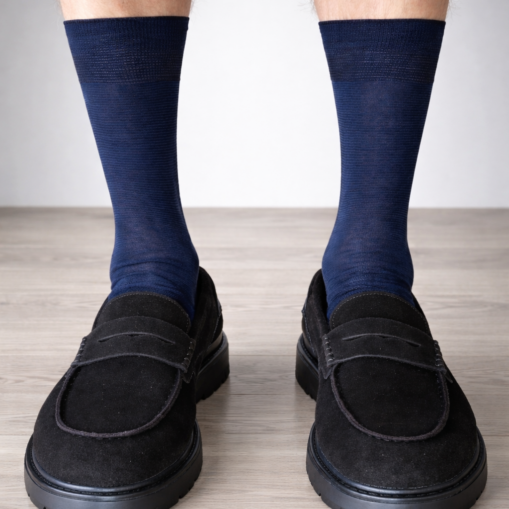 Ponožky se smíšeným vzorem Snuggo - 100% bavlněné pánské ponožky modré červené šedé Praha Česká republika

