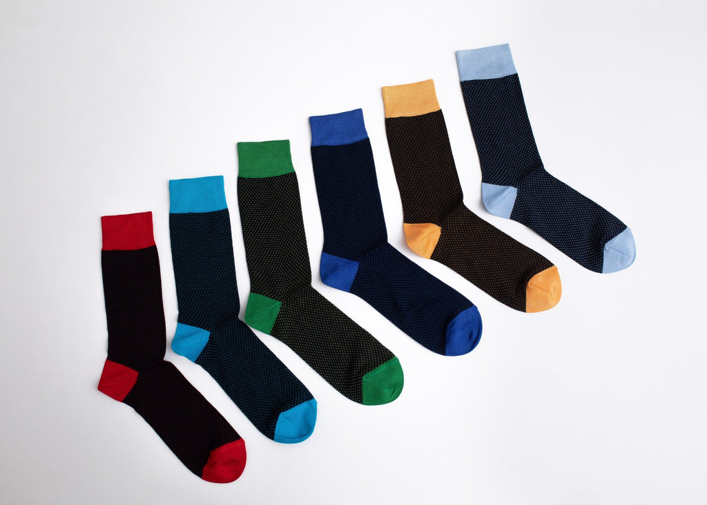 Set of colorful socks on a white background

