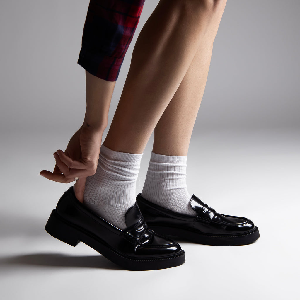 Ultra-soft mid-rise socks lifestyle shot, premium Italian quality socks for men and women