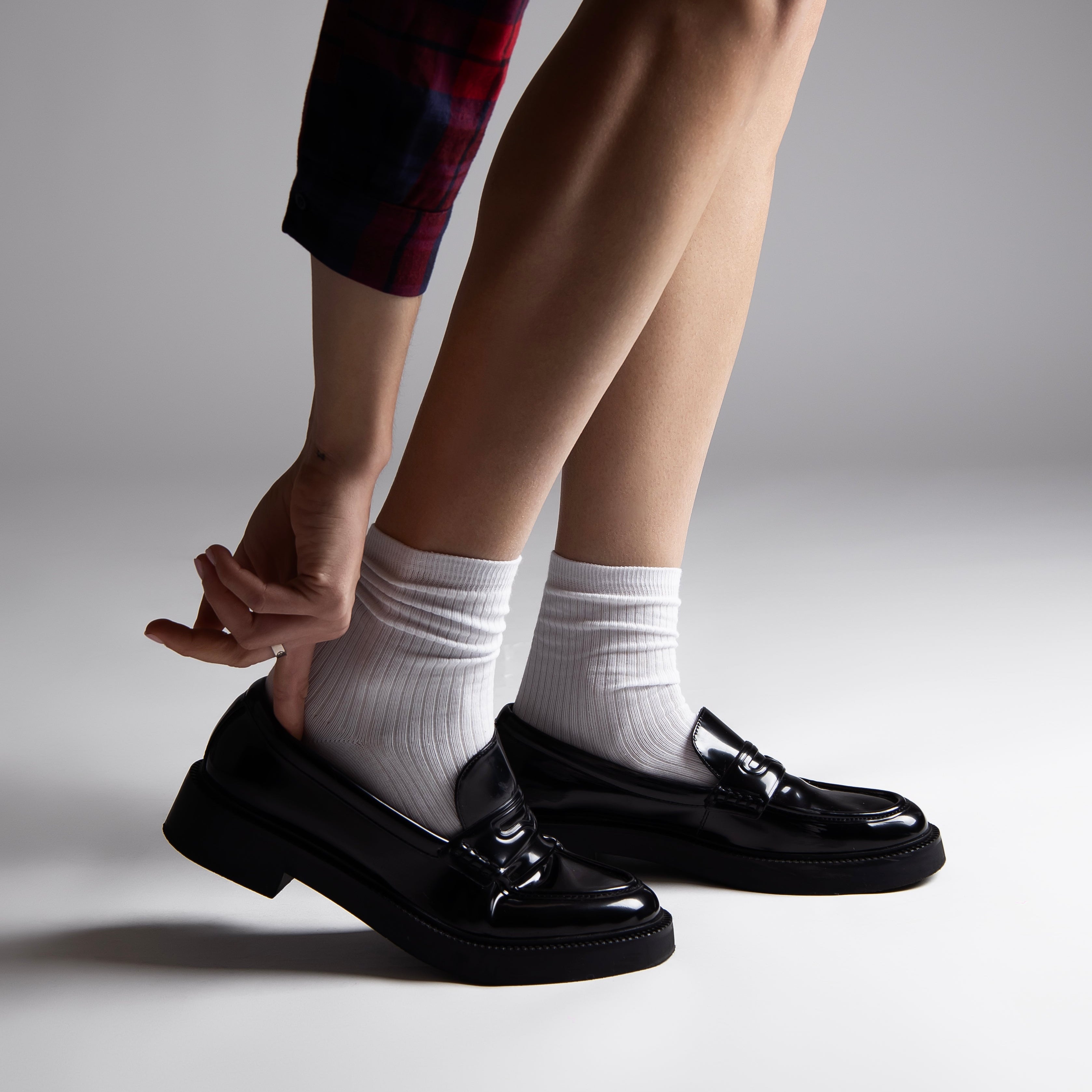 Ultra-soft mid-rise socks lifestyle shot, premium Italian quality socks for men and women