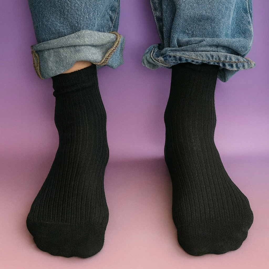 Kašmírové ponožky Snuggo - luxusní unisex ponožky s kašmírem černé Praha Česká republika

