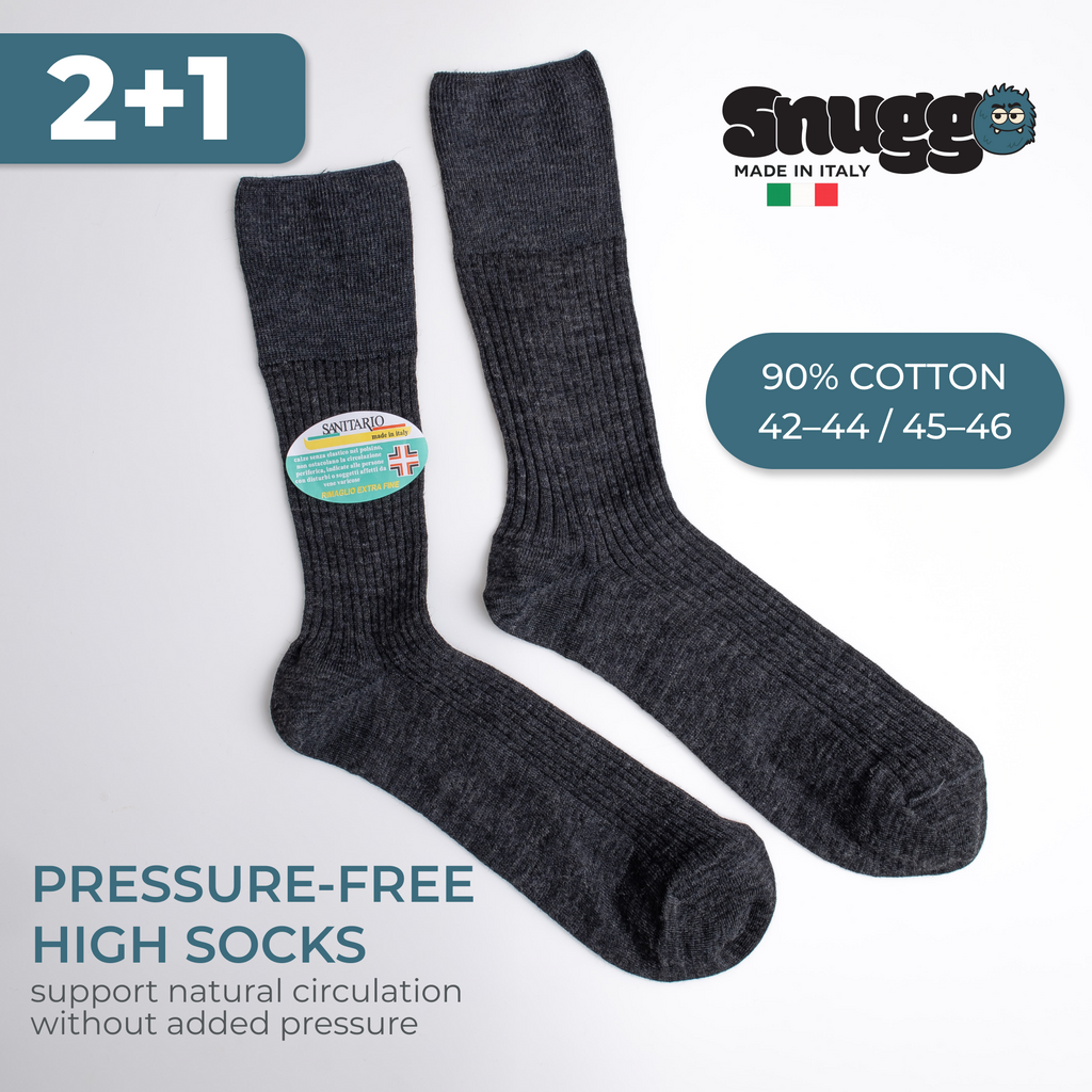 "Pánské bavlněné vysoké ponožky Snuggo bez tlaku"
