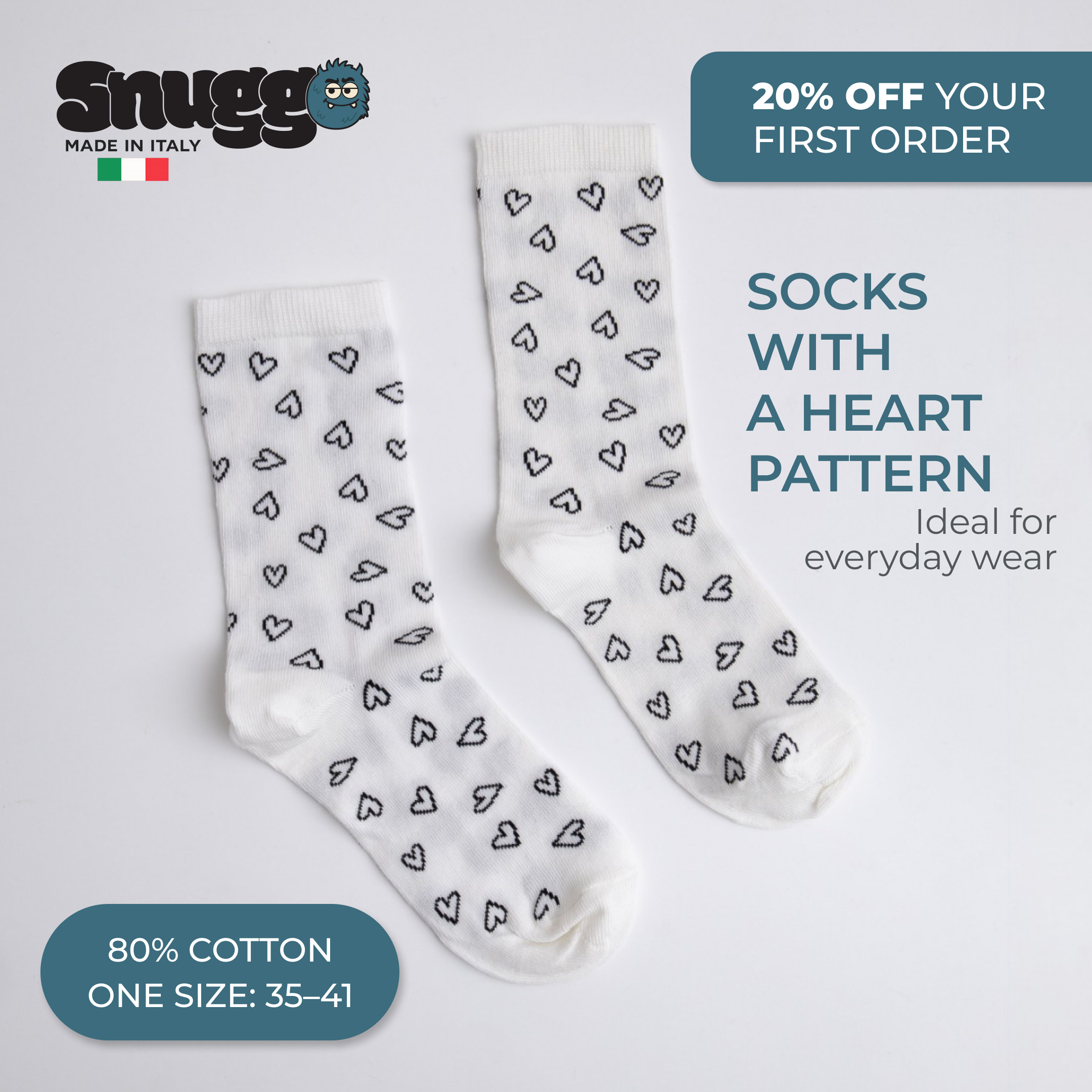 Unisex bavlněné ponožky se vzorem Snuggo